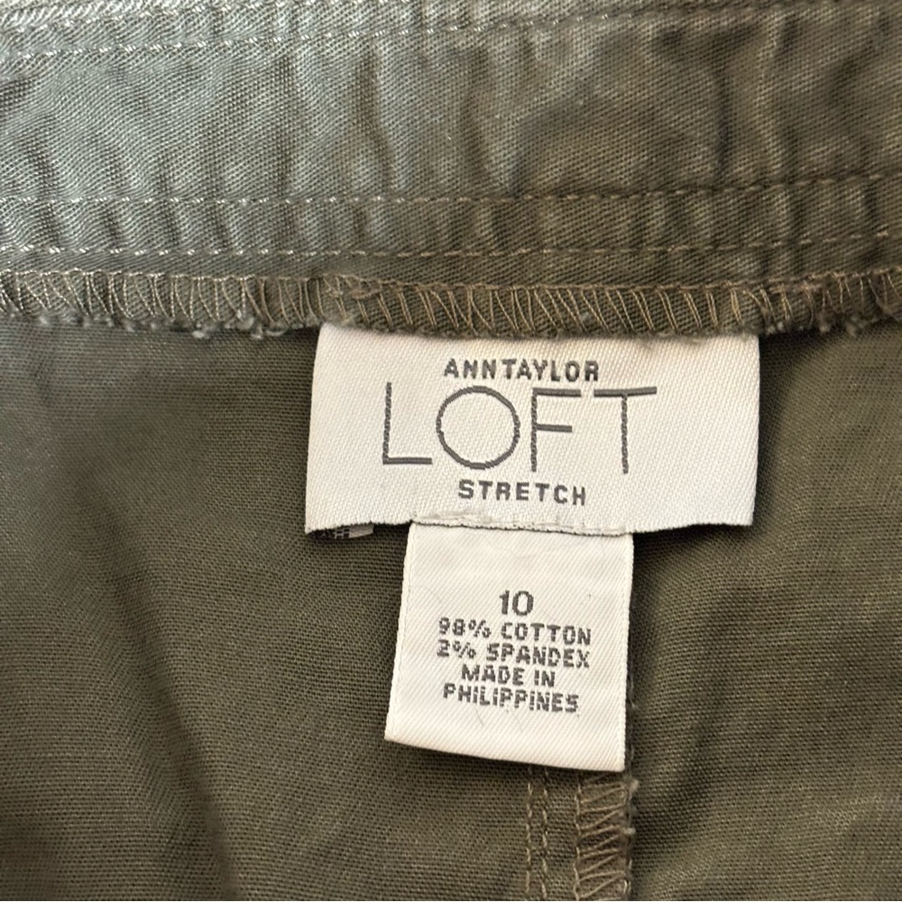 Loft Women’s Cargo Utility Skirt Size 10 Stretch. Army Green. Cotton / Spandex - Picture 6 of 8